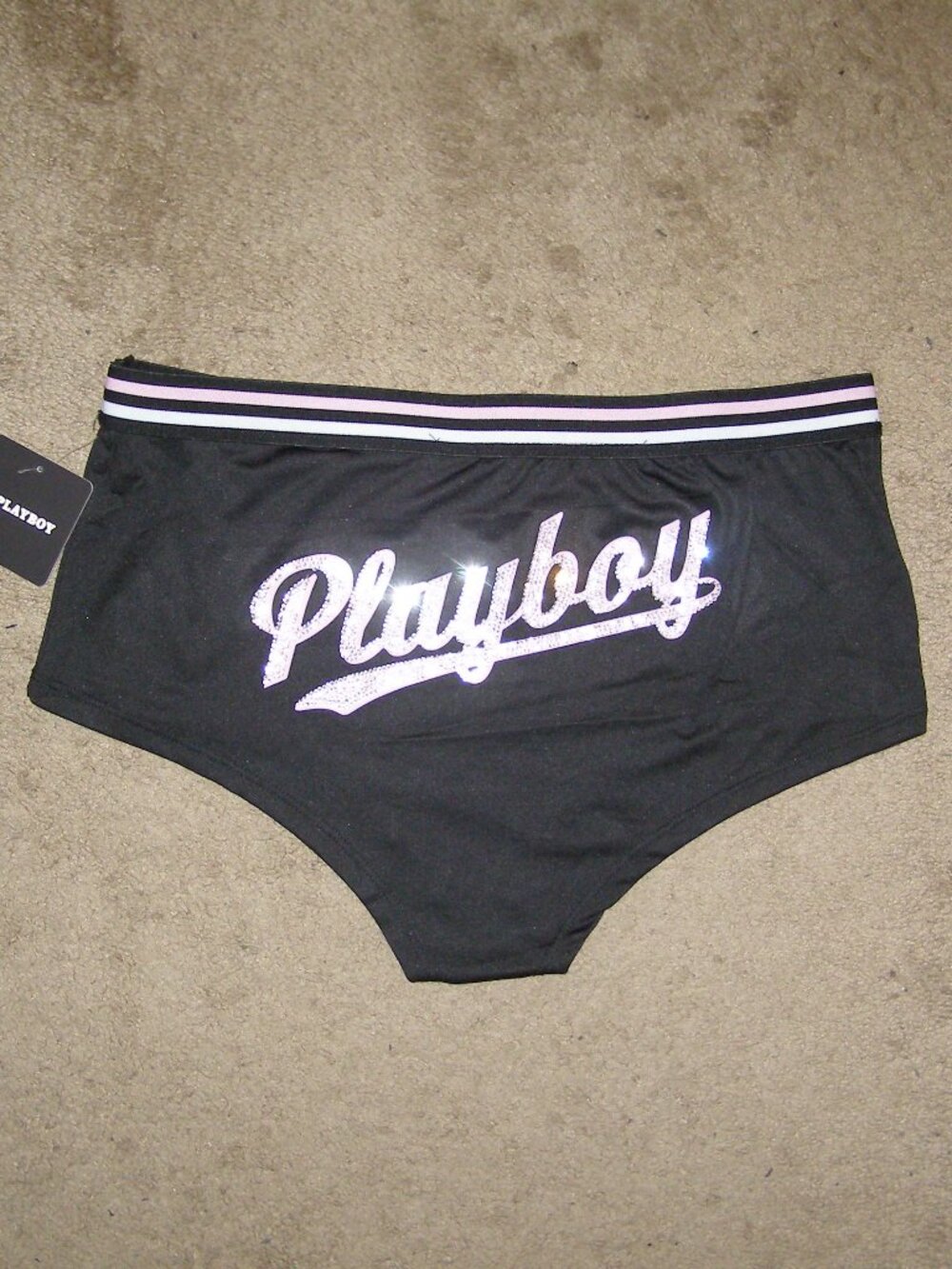 NEW size L Playboy black Boyshorts